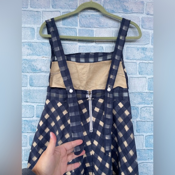 PARIS 99 gingham picnic linen dress size 4 - Picture 4 of 11